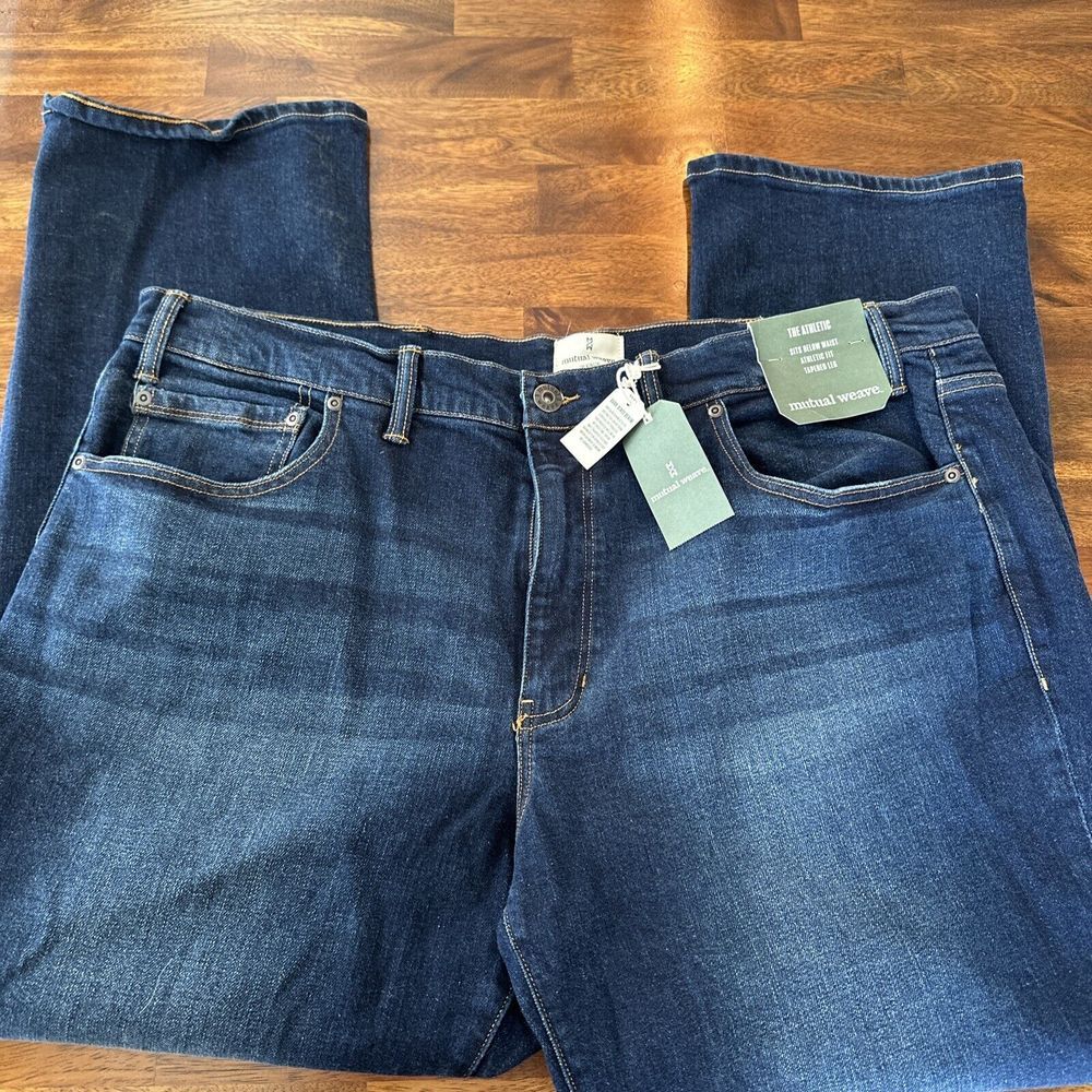 Mutual Weave Black The Athletic Jeans, Men's Size 48x30‎